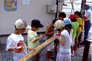 写真 お誕生会 流しそうめん H19.8